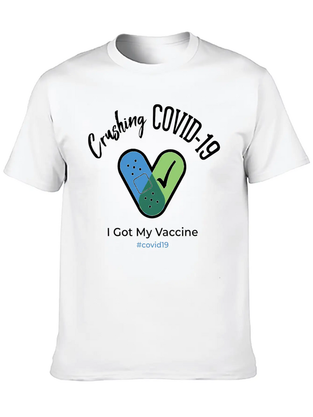 Crushing Covid19 I Got My Vaccine Lightweight Cotton T-Shirt – Daily Comfort Graphic Shirt