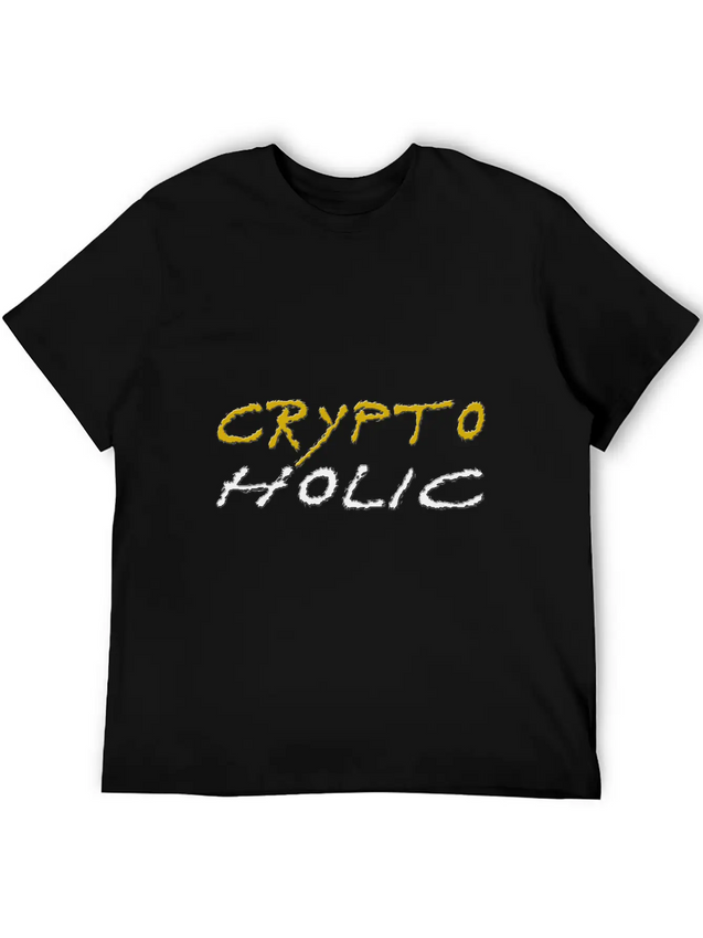 Crypto Holic Bitcoin Lightweight Cotton T-Shirt – Daily Comfort Graphic Shirt