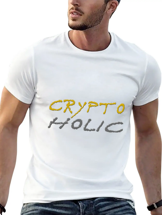 Crypto Holic Bitcoin Lightweight Cotton T-Shirt – Daily Comfort Graphic Shirt