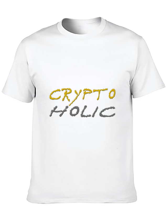 Crypto Holic Bitcoin Lightweight Cotton T-Shirt – Daily Comfort Graphic Shirt