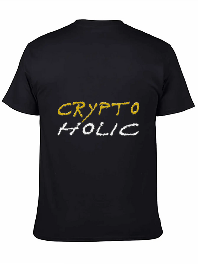 Crypto Holic Bitcoin Lightweight Cotton T-Shirt – Daily Comfort Graphic Shirt