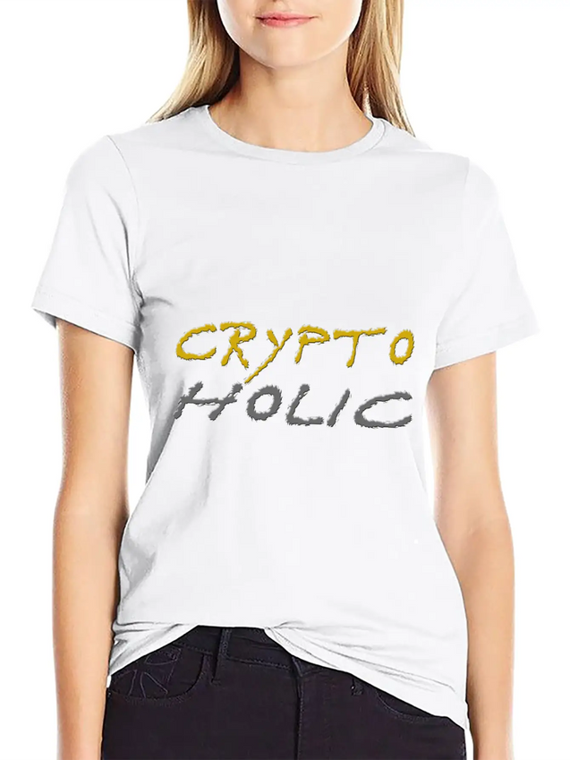 Crypto Holic Bitcoin Lightweight Cotton T-Shirt – Daily Comfort Graphic Shirt