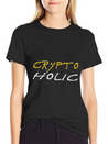 Crypto Holic Bitcoin Lightweight Cotton T-Shirt – Daily Comfort Graphic Shirt