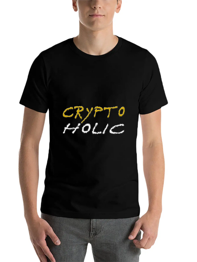 Crypto Holic Bitcoin Lightweight Cotton T-Shirt – Daily Comfort Graphic Shirt