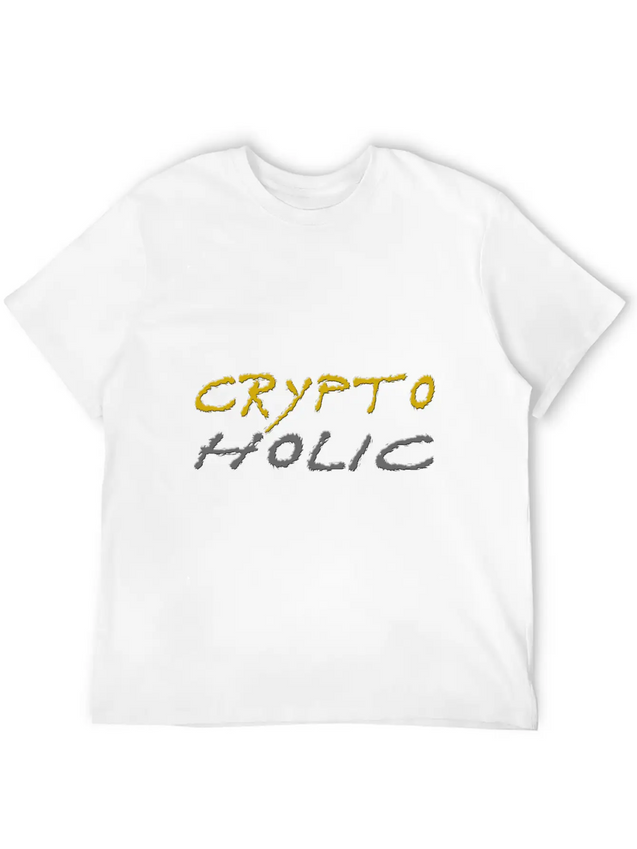 Crypto Holic Bitcoin Lightweight Cotton T-Shirt – Daily Comfort Graphic Shirt
