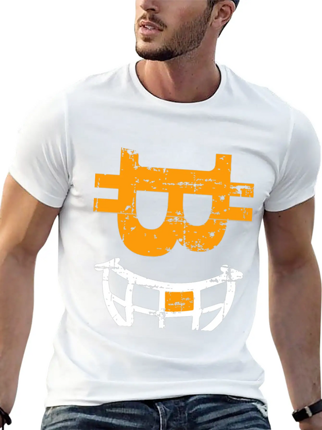 CRYPTO SMILE Bitcoin Blockchain Lightweight Cotton T-Shirt – Daily Comfort Graphic Shirt