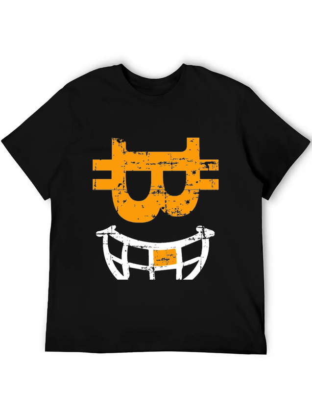 CRYPTO SMILE Bitcoin Blockchain Lightweight Cotton T-Shirt – Daily Comfort Graphic Shirt