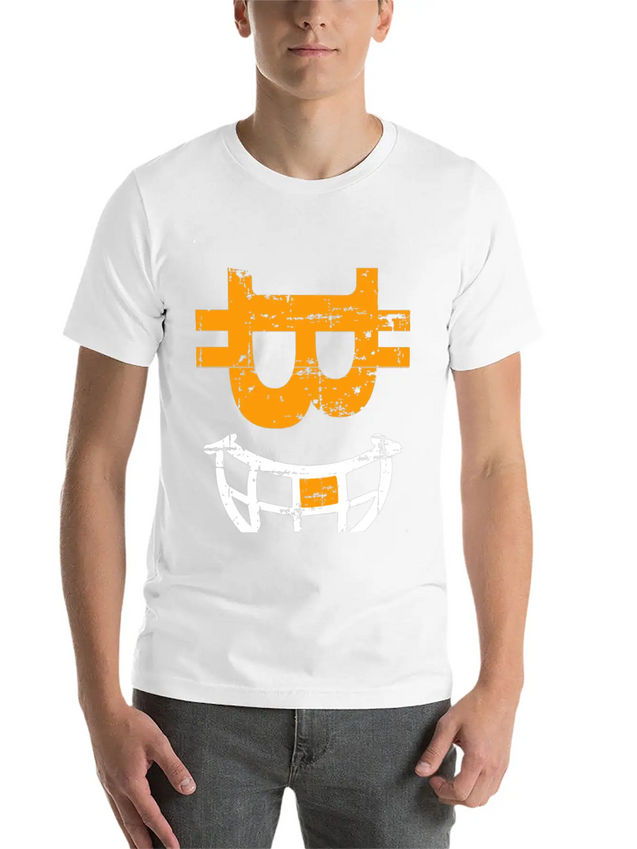 CRYPTO SMILE Bitcoin Blockchain Lightweight Cotton T-Shirt – Daily Comfort Graphic Shirt