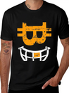 CRYPTO SMILE Bitcoin Blockchain Lightweight Cotton T-Shirt – Daily Comfort Graphic Shirt