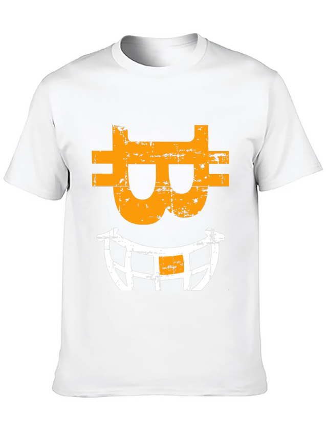 CRYPTO SMILE Bitcoin Blockchain Lightweight Cotton T-Shirt – Daily Comfort Graphic Shirt