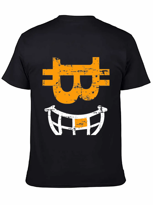 CRYPTO SMILE Bitcoin Blockchain Lightweight Cotton T-Shirt – Daily Comfort Graphic Shirt