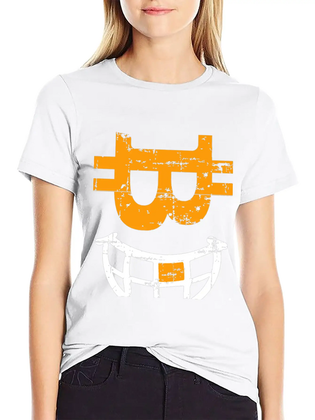 CRYPTO SMILE Bitcoin Blockchain Lightweight Cotton T-Shirt – Daily Comfort Graphic Shirt