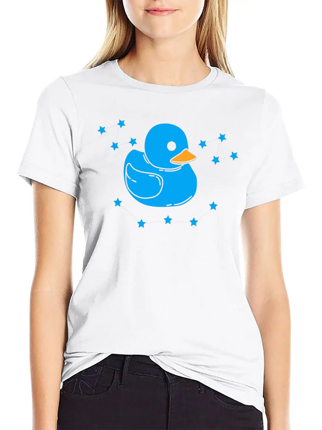 Cute Duck Lightweight Cotton T-Shirt – Daily Comfort Graphic Shirt
