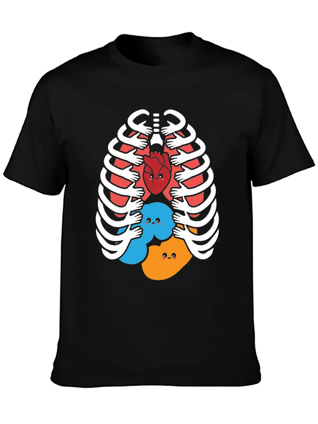 Cute Human Anatomy Body Parts Organs Gift Lightweight Cotton T-Shirt – Daily Comfort Graphic Shirt
