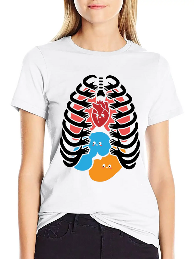 Cute Human Anatomy Body Parts Organs Gift Lightweight Cotton T-Shirt – Daily Comfort Graphic Shirt