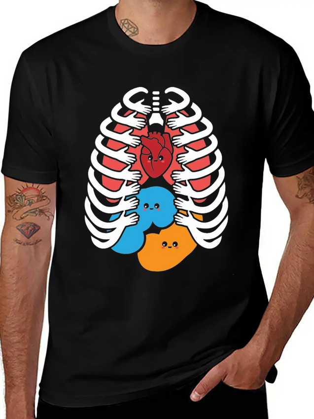 Cute Human Anatomy Body Parts Organs Gift Lightweight Cotton T-Shirt – Daily Comfort Graphic Shirt