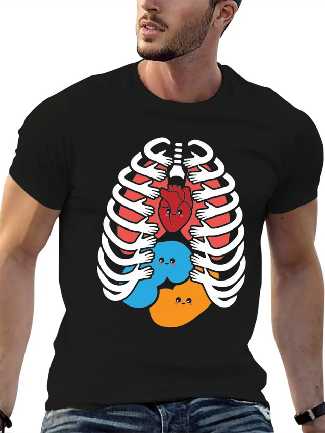 Cute Human Anatomy Body Parts Organs Gift Lightweight Cotton T-Shirt – Daily Comfort Graphic Shirt