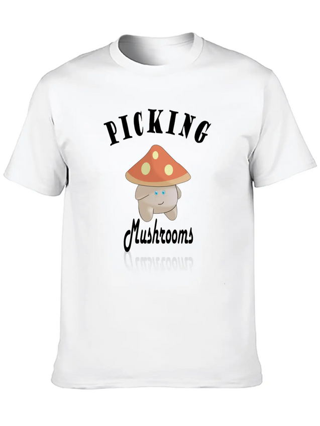 Cute Mushroom Picker Lightweight Cotton T-Shirt – Daily Comfort Graphic Shirt