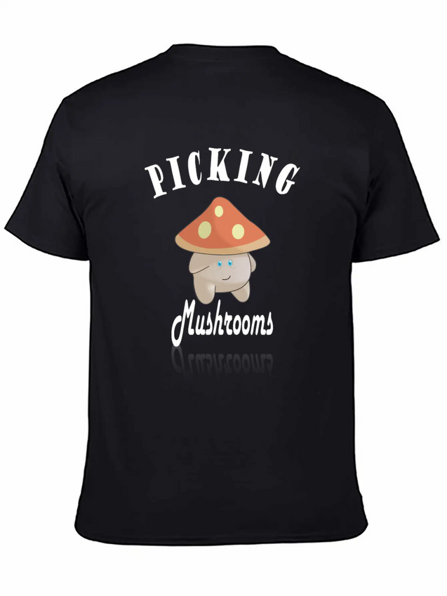 Cute Mushroom Picker Lightweight Cotton T-Shirt – Daily Comfort Graphic Shirt