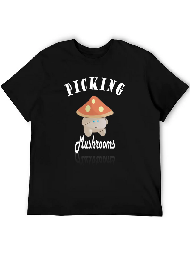 Cute Mushroom Picker Lightweight Cotton T-Shirt – Daily Comfort Graphic Shirt