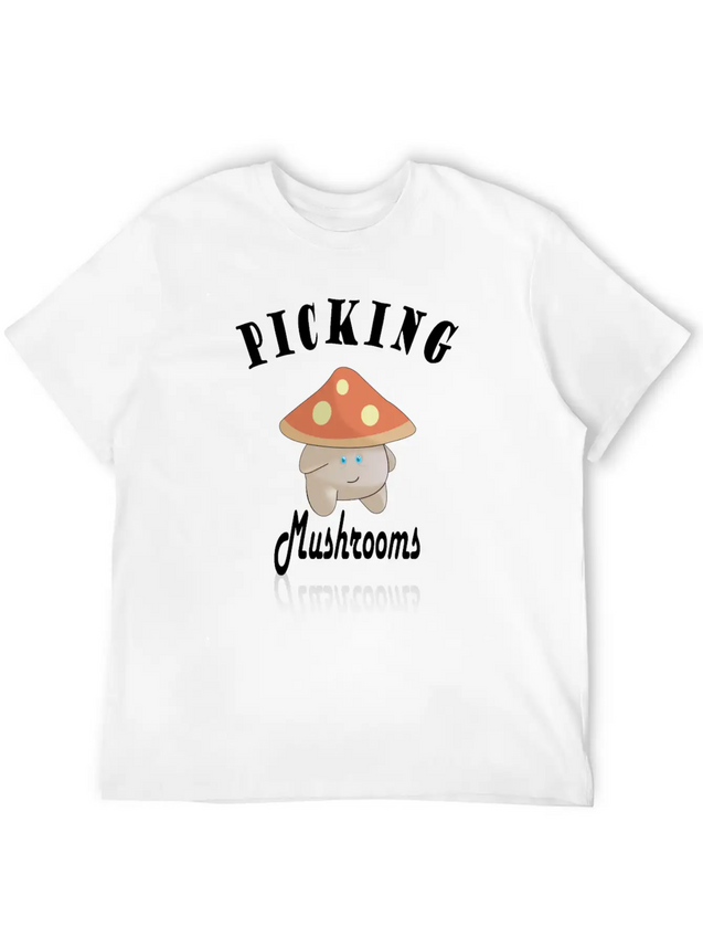 Cute Mushroom Picker Lightweight Cotton T-Shirt – Daily Comfort Graphic Shirt