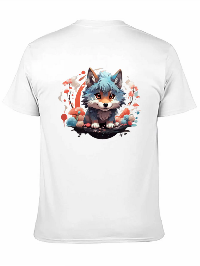 Cute Wolf Lightweight Cotton T-Shirt – Daily Comfort Graphic Shirt