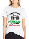 Cycling Cyclist Couple Lightweight Cotton T-Shirt – Daily Comfort Graphic Shirt
