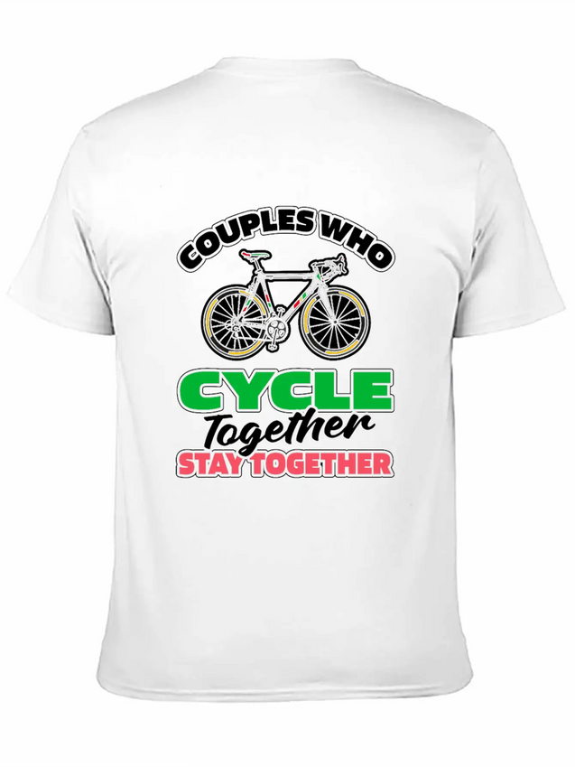 Cycling Cyclist Couple Lightweight Cotton T-Shirt – Daily Comfort Graphic Shirt