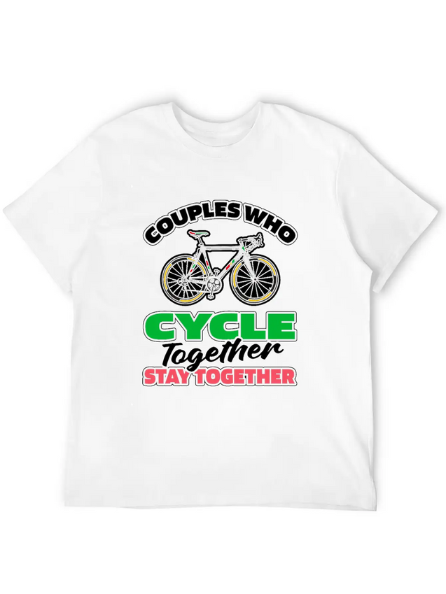 Cycling Cyclist Couple Lightweight Cotton T-Shirt – Daily Comfort Graphic Shirt