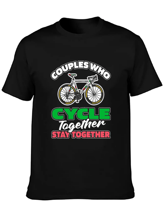 Cycling Cyclist Couple Lightweight Cotton T-Shirt – Daily Comfort Graphic Shirt