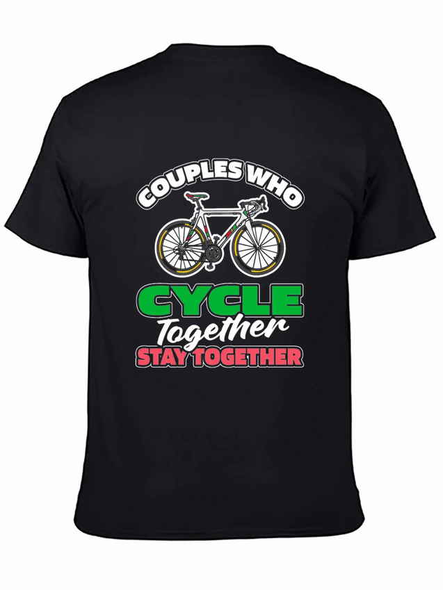 Cycling Cyclist Couple Lightweight Cotton T-Shirt – Daily Comfort Graphic Shirt