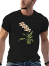 Cymbidium Orchid Botanical Illustration Lightweight Cotton T-Shirt – Daily Comfort Graphic Shirt