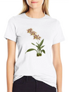 Cymbidium Orchid Botanical Illustration Lightweight Cotton T-Shirt – Daily Comfort Graphic Shirt