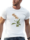 Cymbidium Orchid Botanical Illustration Lightweight Cotton T-Shirt – Daily Comfort Graphic Shirt