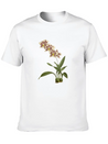 Cymbidium Orchid Botanical Illustration Lightweight Cotton T-Shirt – Daily Comfort Graphic Shirt