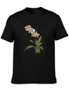 Cymbidium Orchid Botanical Illustration Lightweight Cotton T-Shirt – Daily Comfort Graphic Shirt