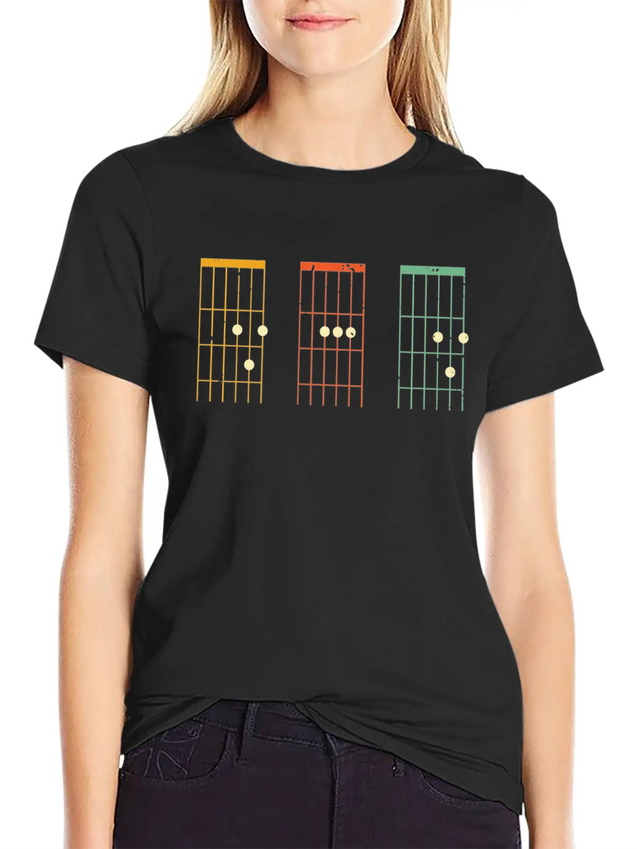 Dad Guitar Chords Shirt - Dad Guitar Tab Shirt - F Lightweight Cotton T-Shirt – Daily Comfort Graphic Shirt
