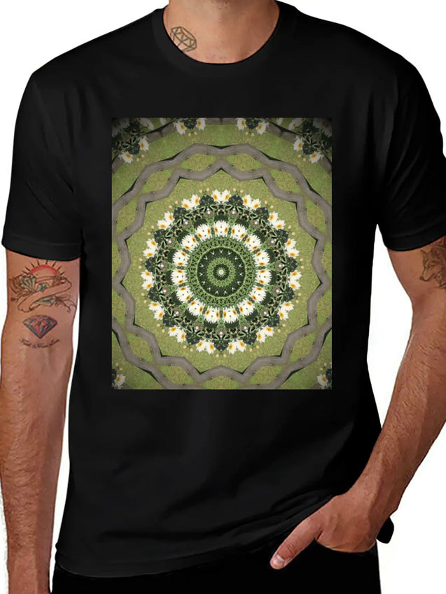Daisy Mandala Lightweight Cotton T-Shirt – Daily Comfort Graphic Shirt