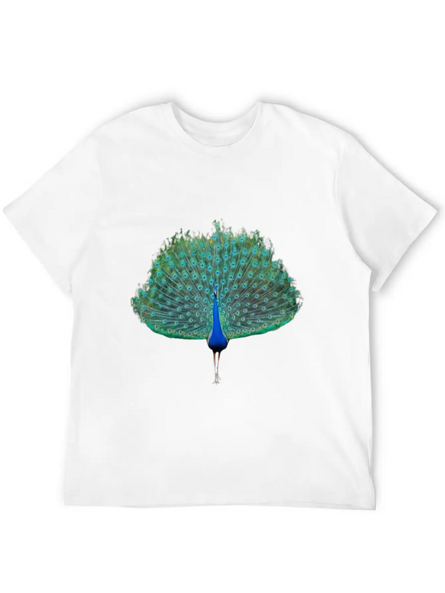 Dancing Peacock Lightweight Cotton T-Shirt – Daily Comfort Graphic Shirt