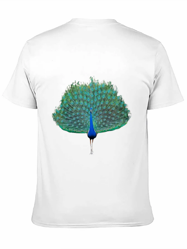 Dancing Peacock Lightweight Cotton T-Shirt – Daily Comfort Graphic Shirt