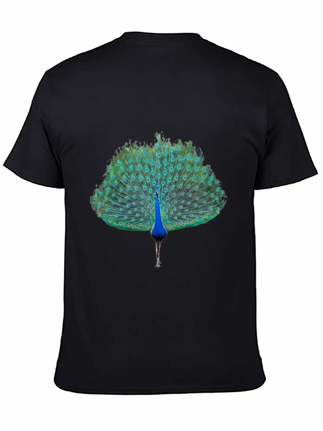 Dancing Peacock Lightweight Cotton T-Shirt – Daily Comfort Graphic Shirt