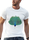Dancing Peacock Lightweight Cotton T-Shirt – Daily Comfort Graphic Shirt