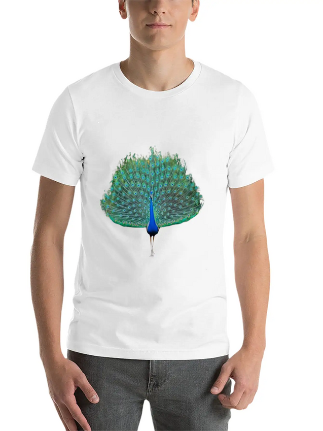 Dancing Peacock Lightweight Cotton T-Shirt – Daily Comfort Graphic Shirt