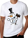 Dancing Snowman Lightweight Cotton T-Shirt – Daily Comfort Graphic Shirt