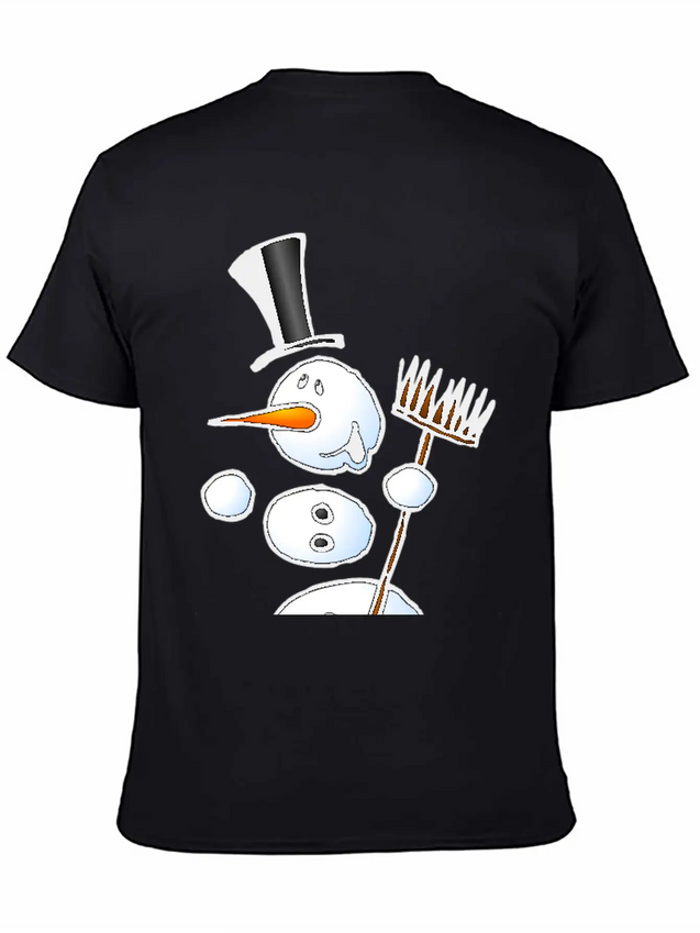 Dancing Snowman Lightweight Cotton T-Shirt – Daily Comfort Graphic Shirt