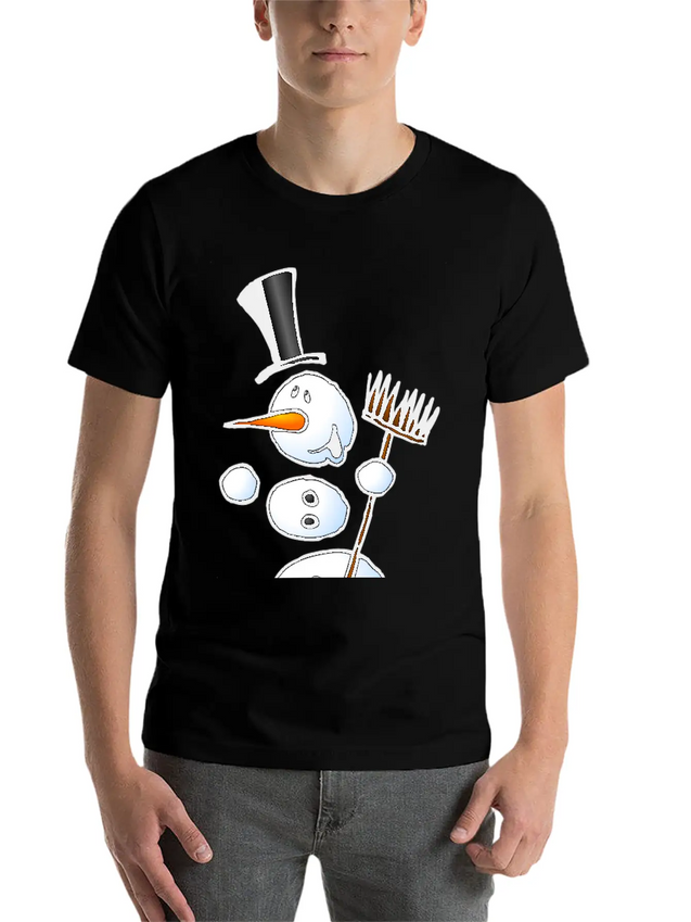 Dancing Snowman Lightweight Cotton T-Shirt – Daily Comfort Graphic Shirt