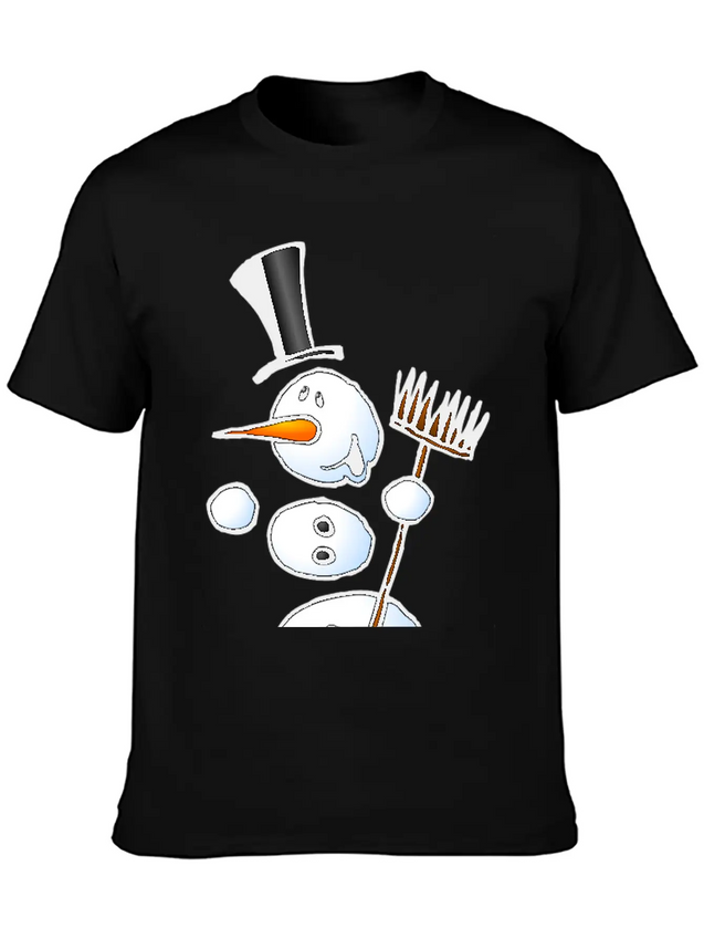 Dancing Snowman Lightweight Cotton T-Shirt – Daily Comfort Graphic Shirt