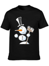 Dancing Snowman Lightweight Cotton T-Shirt – Daily Comfort Graphic Shirt