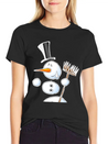 Dancing Snowman Lightweight Cotton T-Shirt – Daily Comfort Graphic Shirt