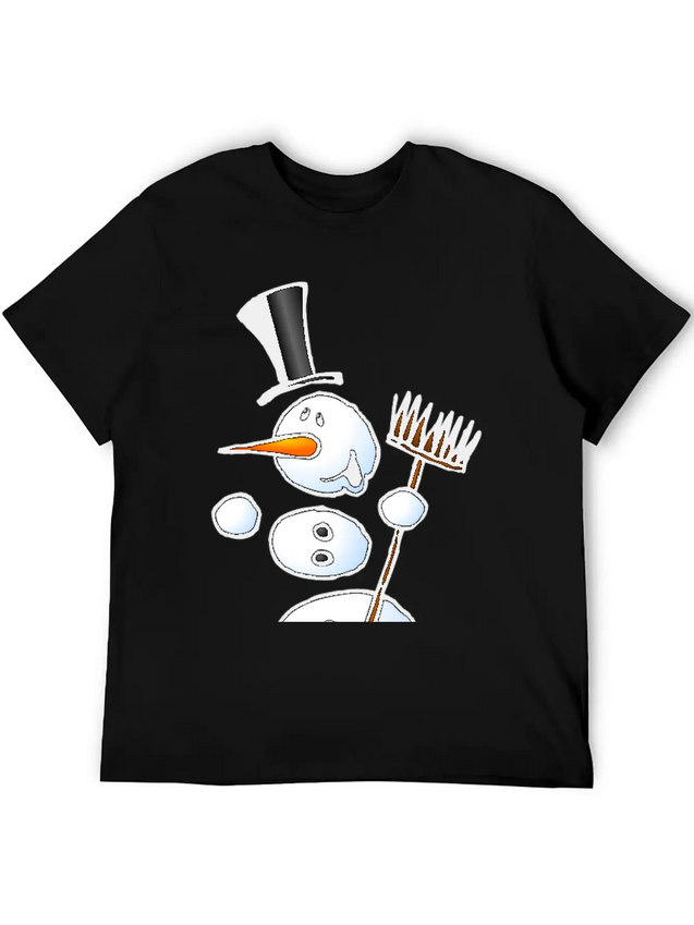 Dancing Snowman Lightweight Cotton T-Shirt – Daily Comfort Graphic Shirt